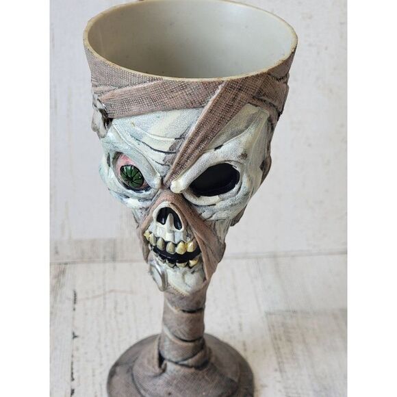Plastic zombie mummy wine glass cup Halloween eyeball skeleton - Picture 2 of 6